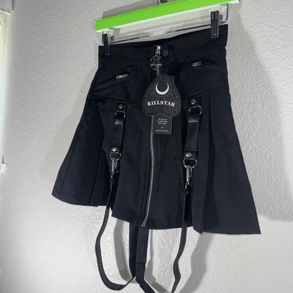 Killstar Blaire B*tch Black Mini Skirt XS Suspenders Gothic Whimisgoth Witch NWT